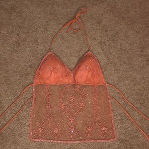See through halter top